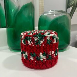 Crochet Christmas Toilet Paper Roll Cover  Red